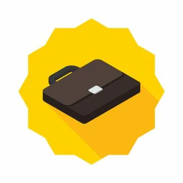 Briefcase right view icon vector isometric. Stock Illustration