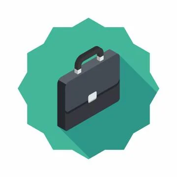 Briefcase right view icon vector isometric. Stock Illustration