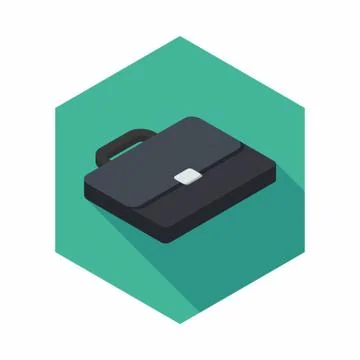 Briefcase right view icon vector isometric. Stock Illustration