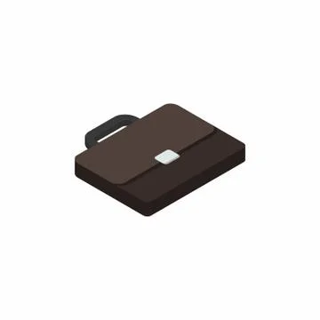 Briefcase right view White Background icon vector isometric. Stock Illustration