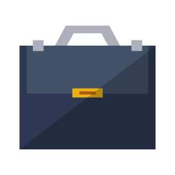 Briefcase sealed with handle isolated Illustration