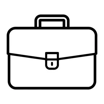 Briefcase with Secure Lock Outline Icon Stock Illustration