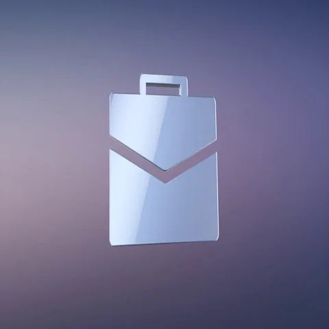 Briefcase Silver 3d Icon Stock Footage 69718177