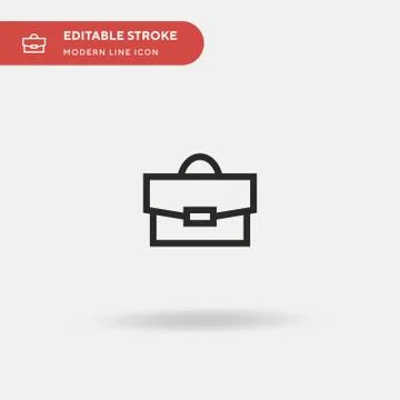 Briefcase Simple vector icon. Illustration symbol design template for web mob Stock Illustration