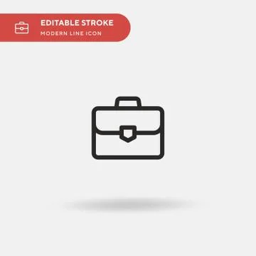 Briefcase Simple vector icon. Illustration symbol design template for web mob Stock Illustration