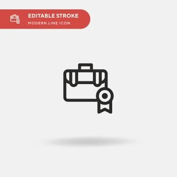 Briefcase Simple vector icon. Illustration symbol design template for web mob Stock Illustration