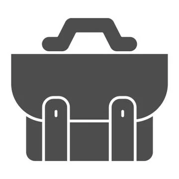 Briefcase solid icon, school concept, school bag sign on white background Stock Illustration