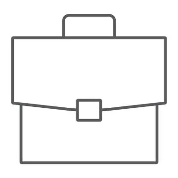 Briefcase thin line icon, office and work Stock Illustration