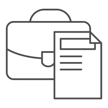 Briefcase thin line icon. Portfolio and document vector illustration isolated on Illustrazione stock