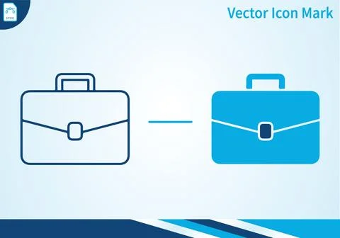 Briefcase vector icon mark, modern flat illustration, minimal design. Stock Illustration