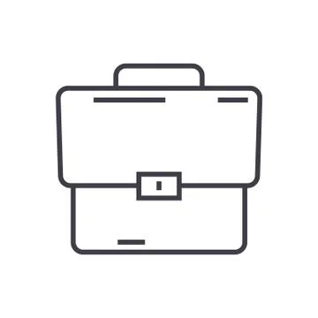 Briefcase vector line icon, sign, illustration on background, editable strokes Illustrazione stock