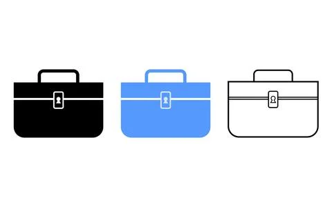 Briefcase vector symbol set. isolated on white. Stock Illustration