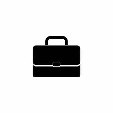 Briefcase White Outline vector isolated. Stock Illustration