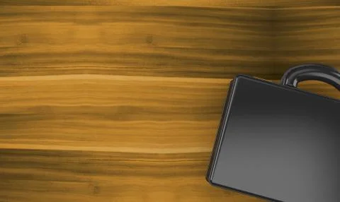 Briefcase on wooden background Stock Illustration