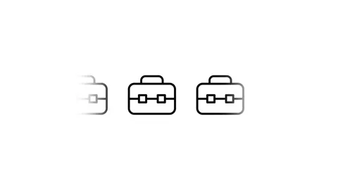 Briefcases symbolizing career options animation isolated on white background Vídeos de archivo 341460940