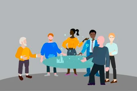 Briefing and live conference. Workflow Stock Illustration