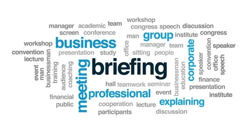 Briefing animated word cloud, text design animation. Stock Footage 75665839