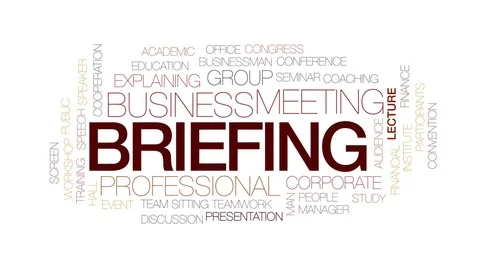 Briefing animated word cloud, text design animation. Stock Footage 75674018