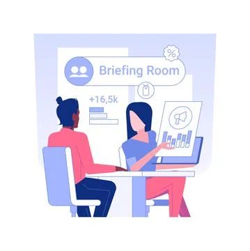 Briefing with a client isolated concept vector illustration. Stock Illustration