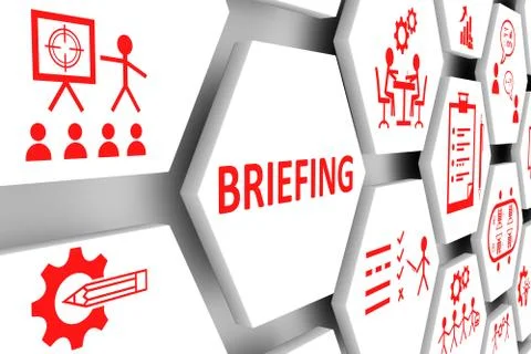 BRIEFING concept cell background 3d illustration Stock Illustration