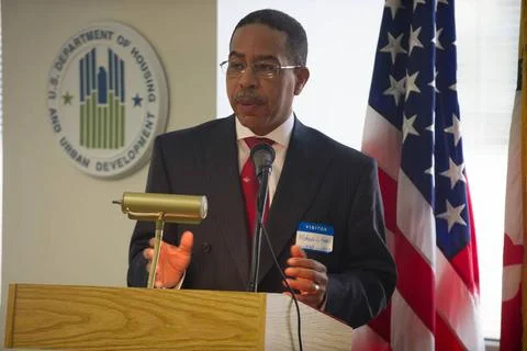 Briefing on HUD funding, operations, programs, goals for Congressional vis... Stock Photos