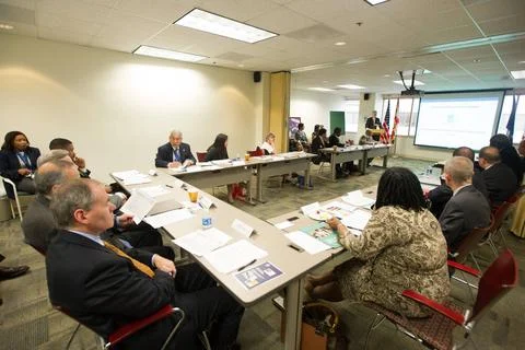 Briefing on HUD funding, operations, programs, goals for Congressional vis... Stock Photos
