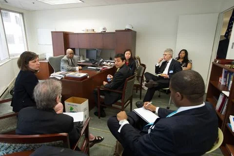 Briefing on HUD funding, operations, programs, goals for Congressional vis... Stock Photos