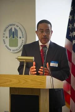 Briefing on HUD funding, operations, programs, goals for Congressional vis... Stock Photos