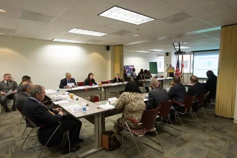 Briefing on HUD funding, operations, programs, goals for Congressional vis... Stock Photos