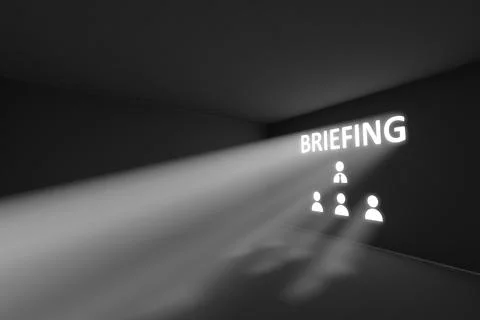 BRIEFING rays volume light concept 3d illustration Stock Illustration