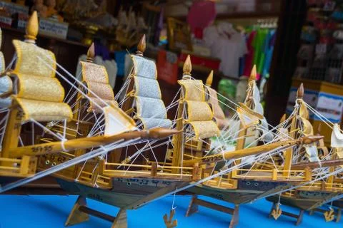 Brig smaller replica engraved. Stock Photos