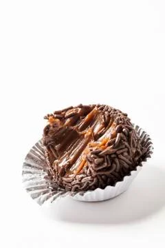 Brigadeiro bitten Stock Photos