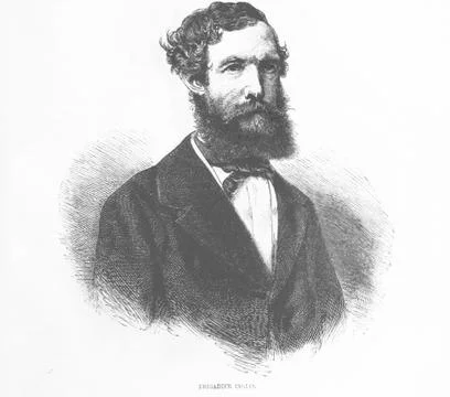 Brigadier Inglis Beard Coat Man Portrait Male Antique Sketch Stock Illustration