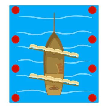 Brigantine icon, isometric style Stock Illustration