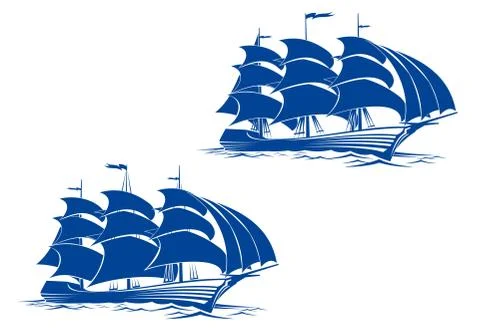 Brigantine ship Stock Illustration