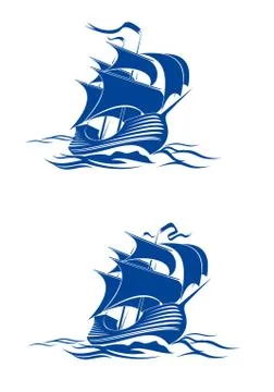 Brigantine ship Stock Illustration
