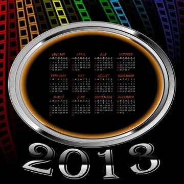 Bright 2013calendar Stock Illustration