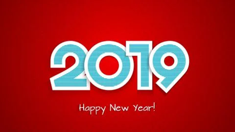 This is a bright 2019 New year background Stock Illustration