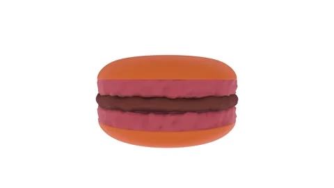 Bright 3D close-up of a colorful macaroon dessert Stock-Footage 285059924