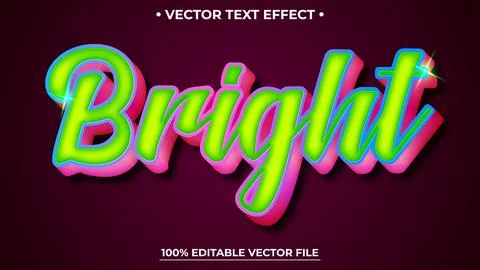 Bright 3d editable text effect Green and Pink gradation イラスト素材