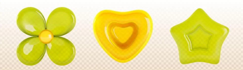 Bright 3d jelly shape set Stock Illustration