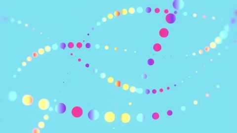Bright 3D Multicolored Dotted DNA on Cyan 库存影片 344248815