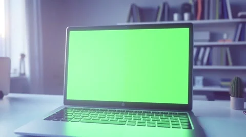Bright 3d realistic render of laptop model with green screen Stock Footage 312321157