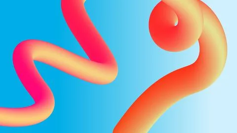 Bright 3D Swirl on Blue Gradient Background Stock Illustration