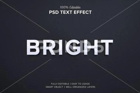 Bright 3d Text Effect PSD Template