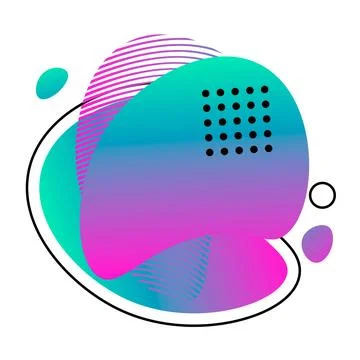 Bright abstract amoeba shapes. Gradient blob splash. Flowing liquid stains... Stock Illustration