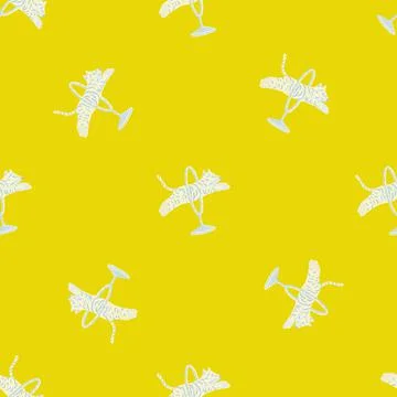 Bright abstract animal seamless pattern with circus tiger white silhouettes.  イラスト素材