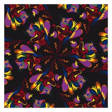 Bright abstract background on black Stock Illustration