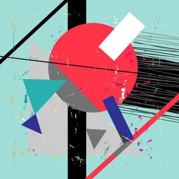 Bright abstract background with geometric objects Stock Illustration