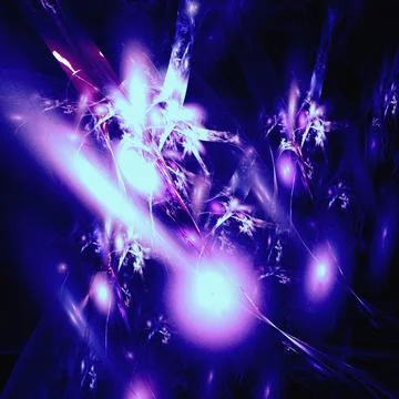Bright abstract background of glowing weaves of blue lines on a dark Stock Illustration